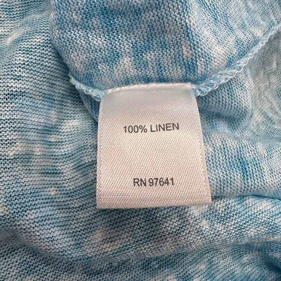 J. Jill Tank Size XL Blue Paisly Shirt 100% Linen Summer Love Linen Women - Picture 8 of 10